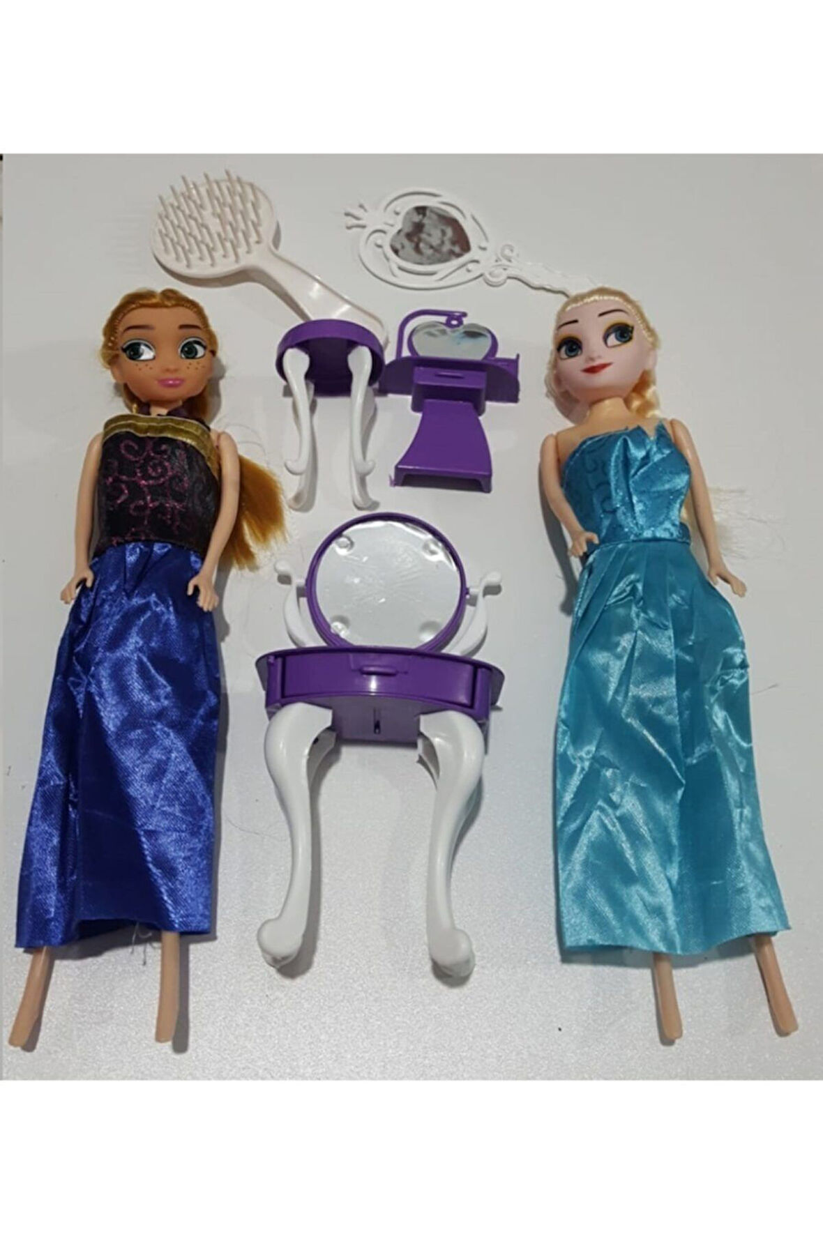 Eğitici Öğretici Çocuk Oyuncaklar Karlar Ülkesi Elsa Anna ve Aksesuarlı Şarkı Söyleyen Oyuncak Bebek