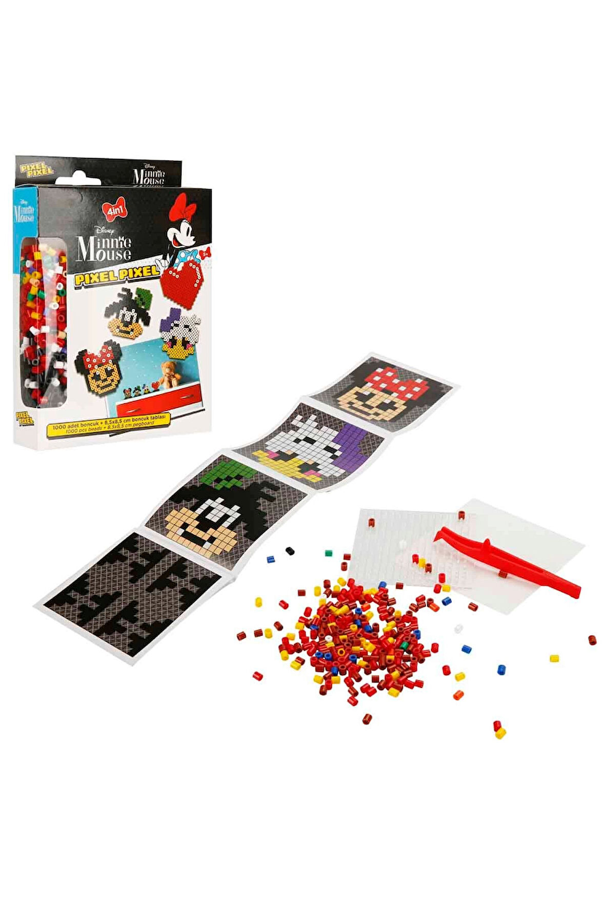 Kız Çocuk Oyuncak Erkek Çocuk Oyuncak 4in1 Minnie Mouse Pixel Pixel Boncuk Aktivite ve Oyuncak Seti