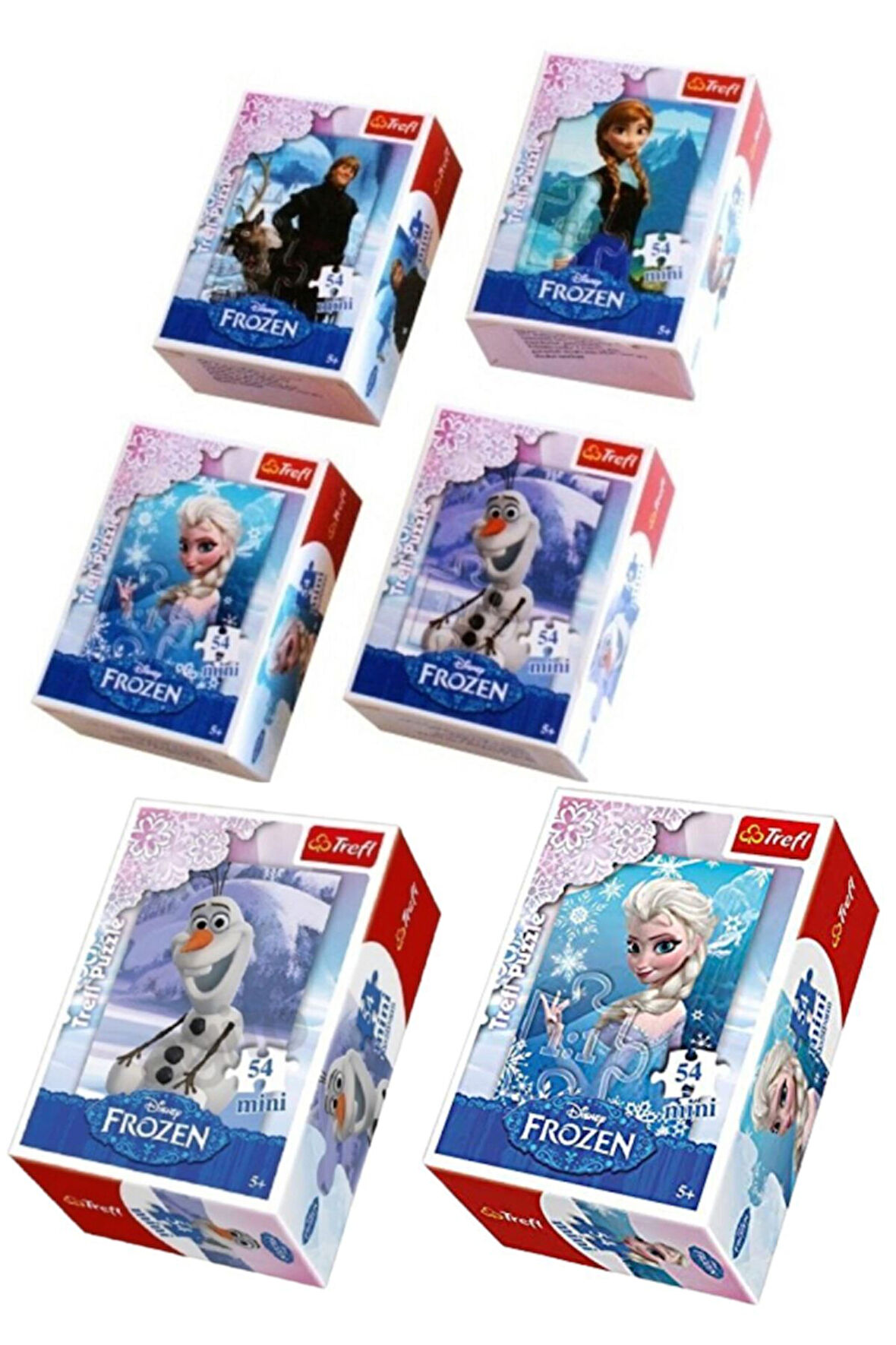 Eğitici Öğretici Çocuk Oyuncaklar Disney Lisanslı Frozen Mini Puzzle Set 6Adet 54 Parça Puzzle
