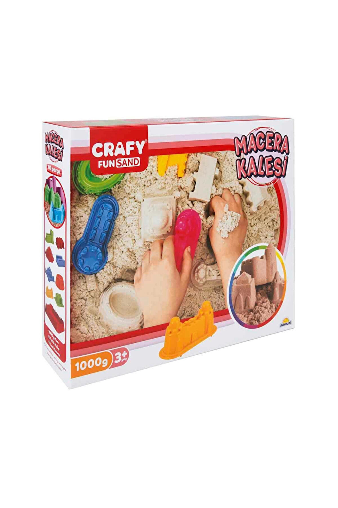 Kız Çocuk Oyuncak Erkek Çocuk Oyuncak Crafy Macera Kalesi Oyun Kumu Seti 8 Parça 1000 g Eğitici Oyun