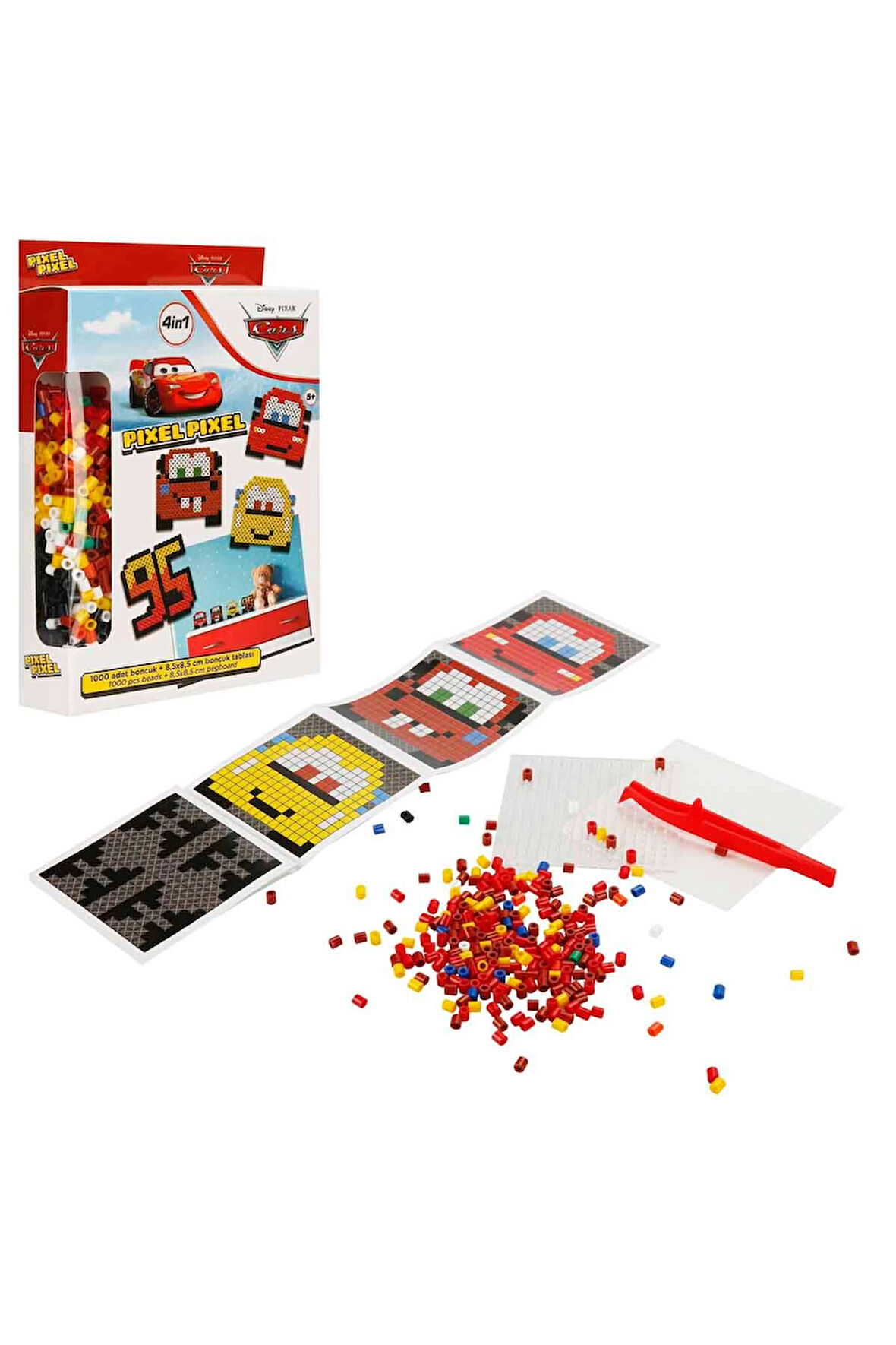Kız Çocuk Oyuncak Erkek Çocuk Oyuncak 4in1 Cars Pixel Pixel Boncuk Aktivite ve Oyuncak Seti Eğitici