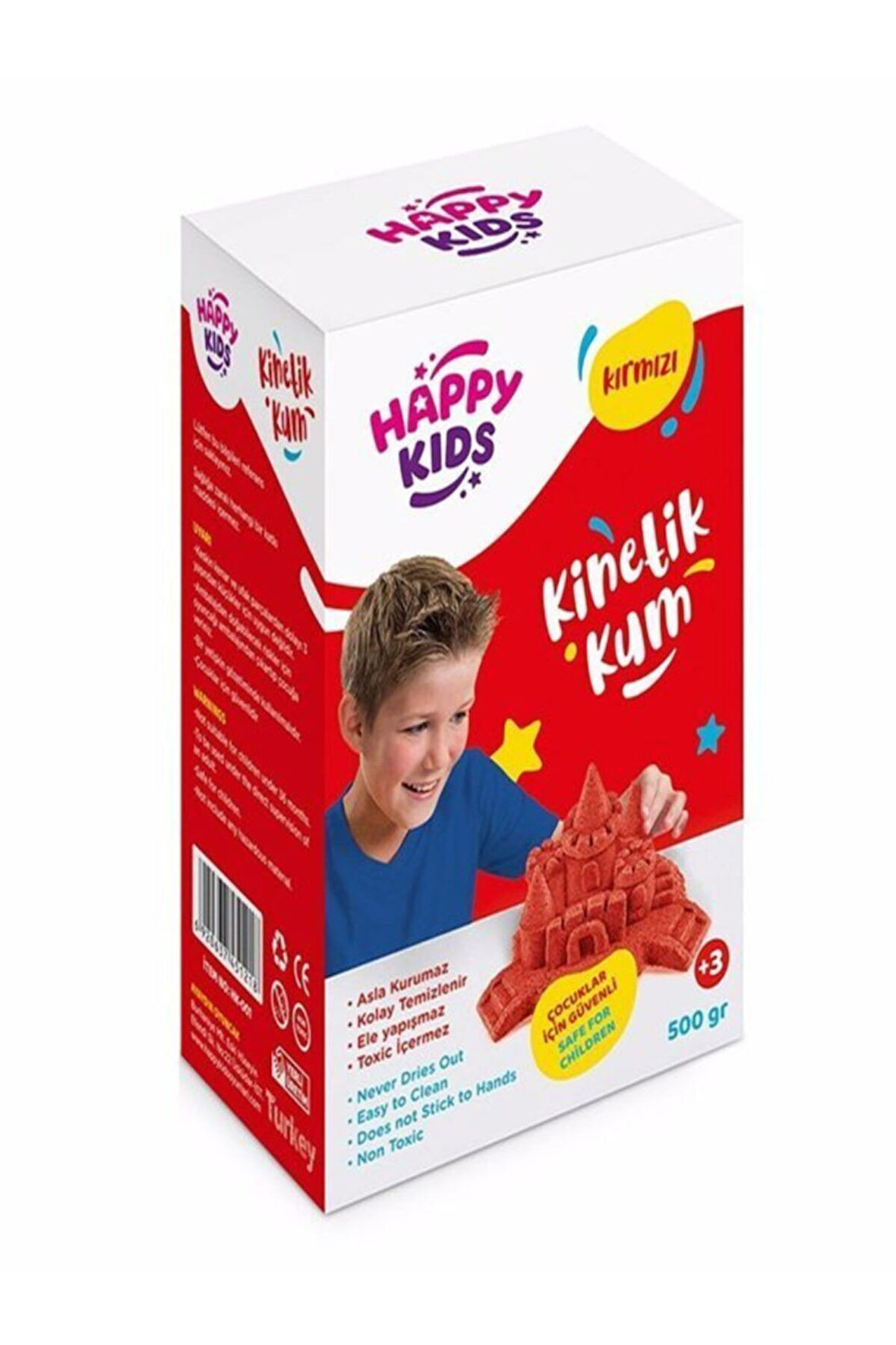 Eğitici Eğlenceli Çocuk Oyuncak Happy Kids Kinetik Kum - Kırmızı 500gr