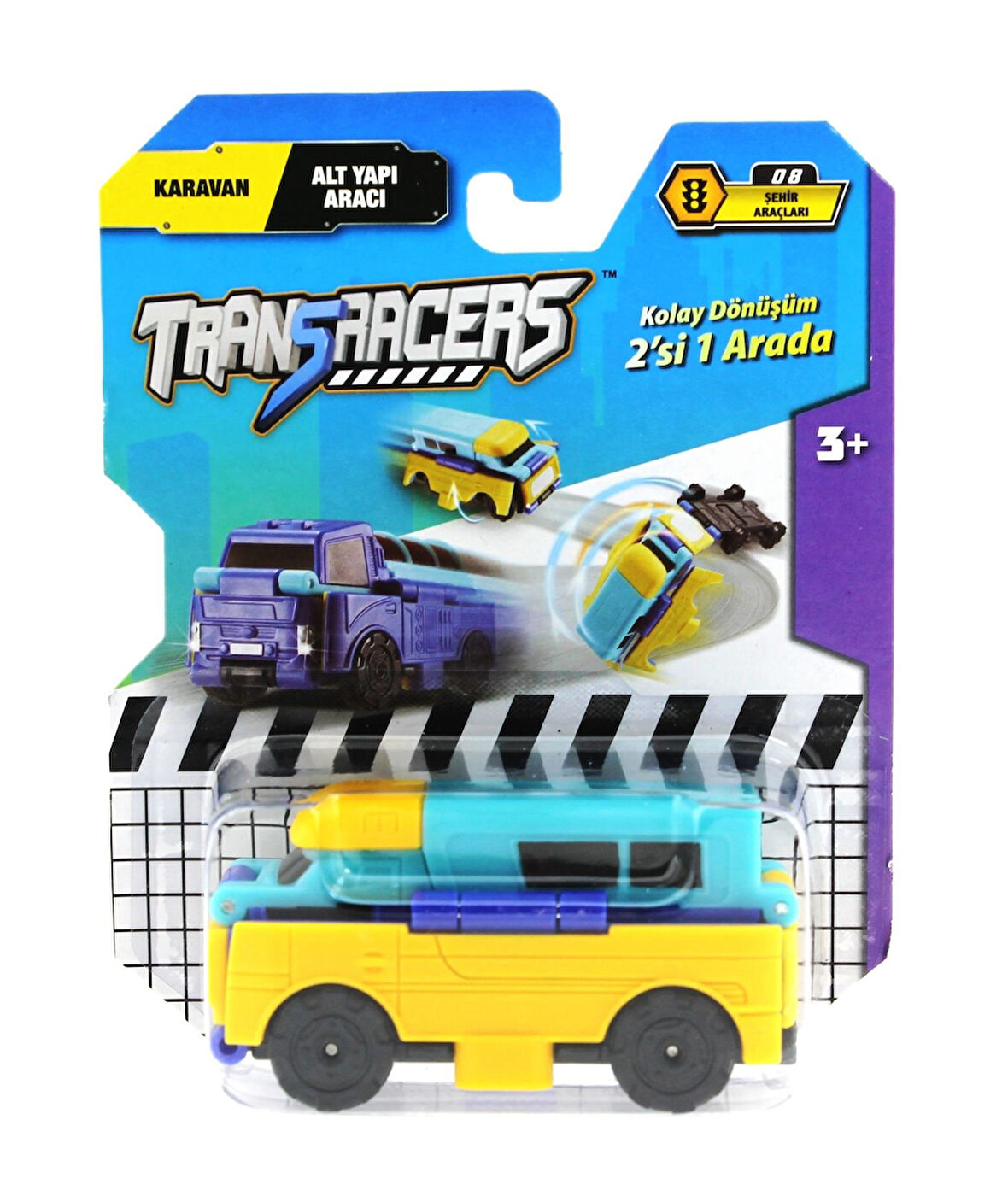Eğlenceli Oyuncak Transracers Dönüşen Araçlar Karavan / Alt Yapı Aracı Kız Erkek Çocuk Eğitici Eği