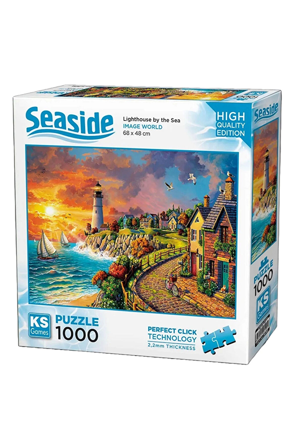 Kız Çocuk Oyuncak Erkek Çocuk Oyuncak KS Games Lighthouse by the Sea Puzzle 1000 Parça 20758 Eğitici
