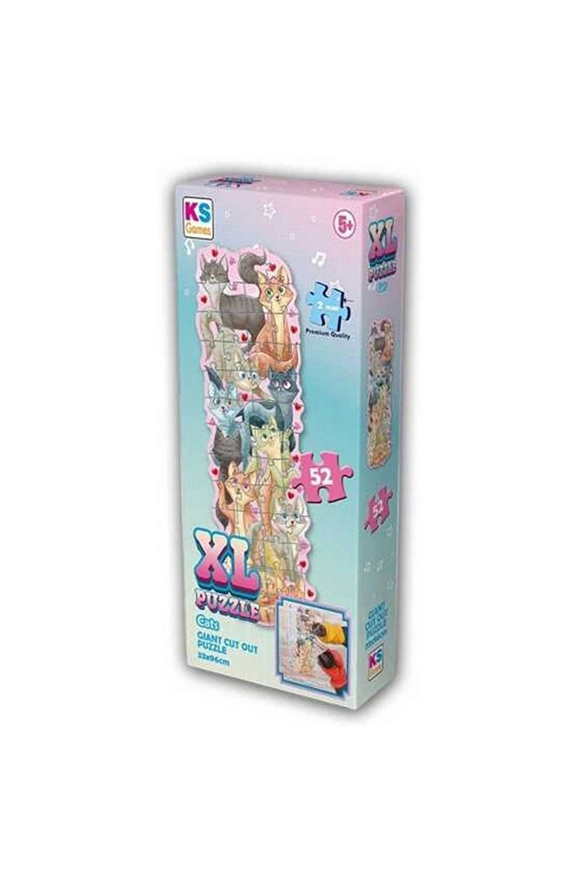 Kız Çocuk Oyuncak Erkek Çocuk Oyuncak Ks Games Cats XL Puzzle 52 Parça KS-28617 Eğitici Oyuncaklar