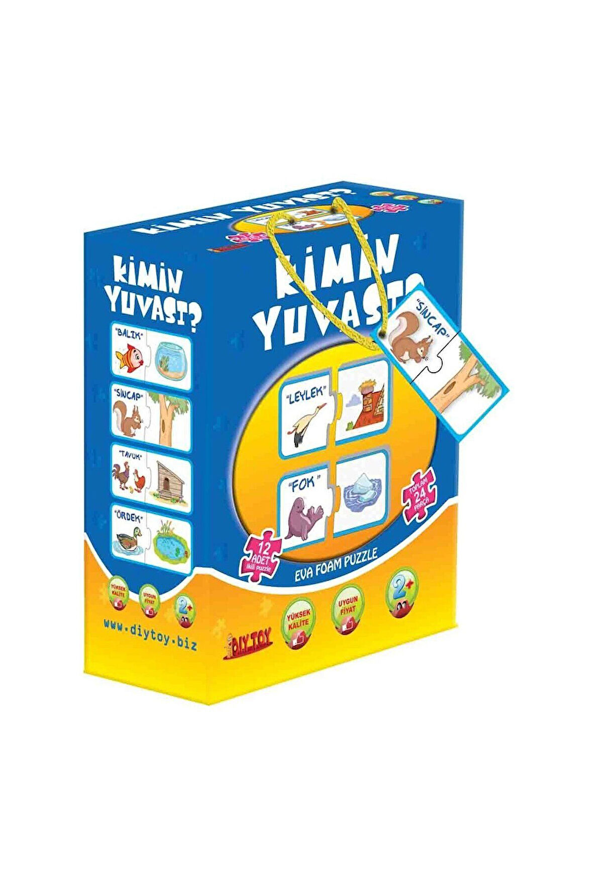 Kız Çocuk Oyuncak Erkek Çocuk Oyuncak 8513 DıyToy 2 Lİ KİMİN YUVASI KUTULU Eğitici Oyuncaklar