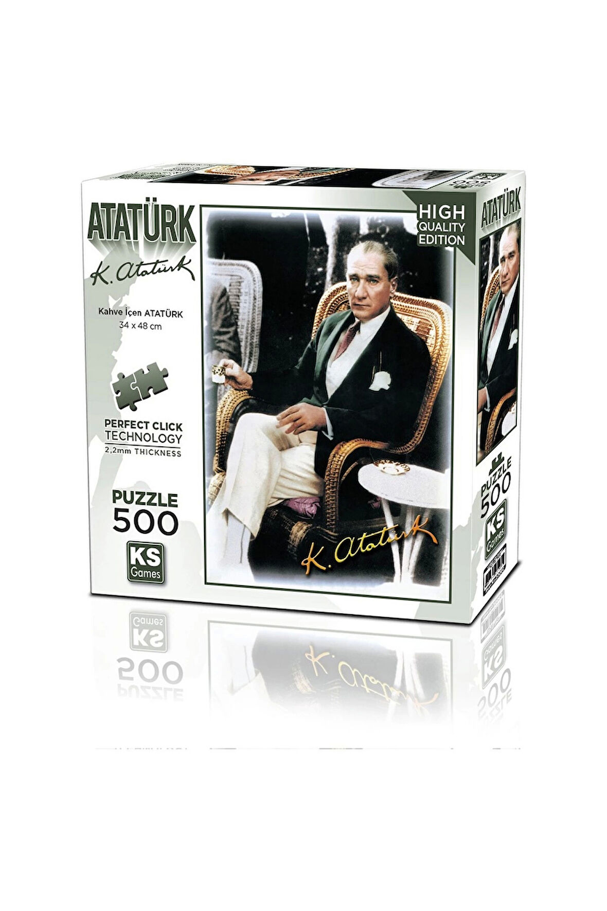 Öğretici Eğitici Oyuncaklar KS Games Kahve İçen Atatürk Puzzle 500 Parça 20060 Kız Erkek Çocuk Oyunc