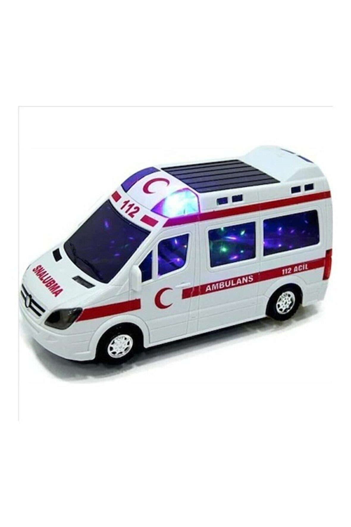 Eğitici Öğretici Çocuk Oyuncaklar Pilli 3d Işıklı Ve Sesli Oyuncak Ambulans Arabası