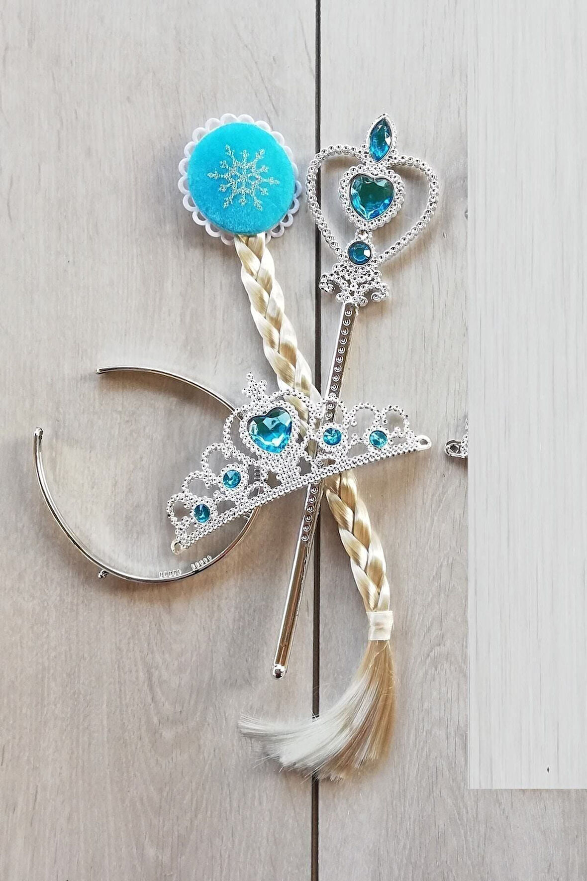 Eğitici Öğretici Çocuk Oyuncaklar Karlar Ülkesi Frozen Elsa Taç Saç Asa Set