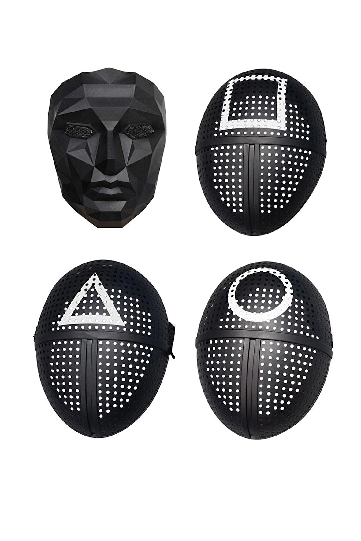 Eğitici Öğretici Çocuk Oyuncaklar Squid Game Kalamar Oyunu Yüz Maskeleri Kare Üçgen Daire Yönetici S