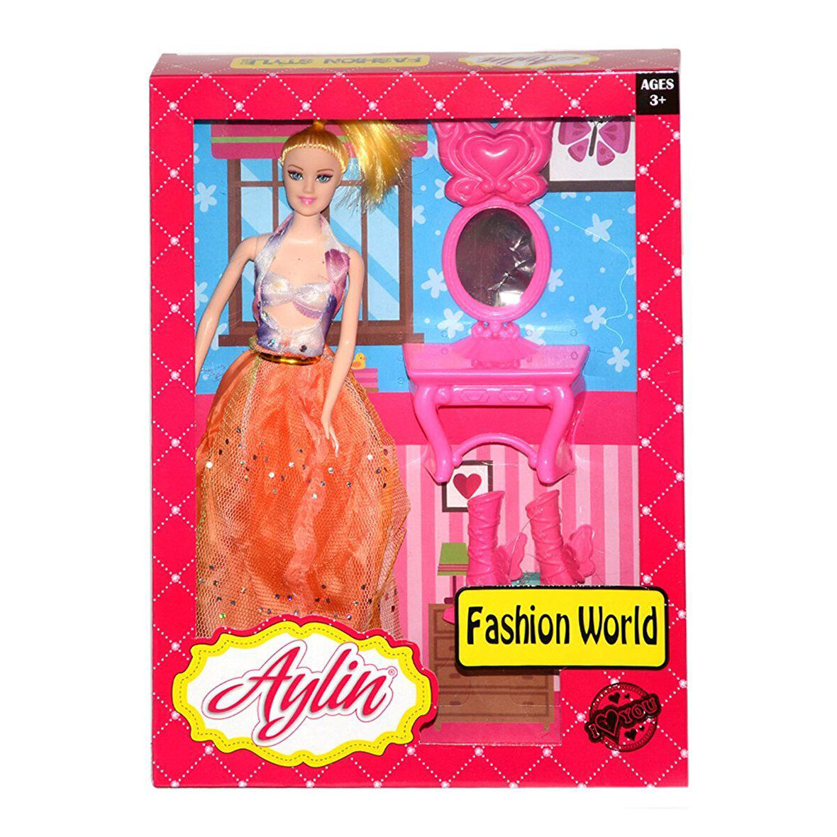Eğitici Oyuncak 02259 Cindy Doll Dolaplı Bebek Oyun Seti -Oydaş Oyuncak Kız Erkek Çocuk Eğitici