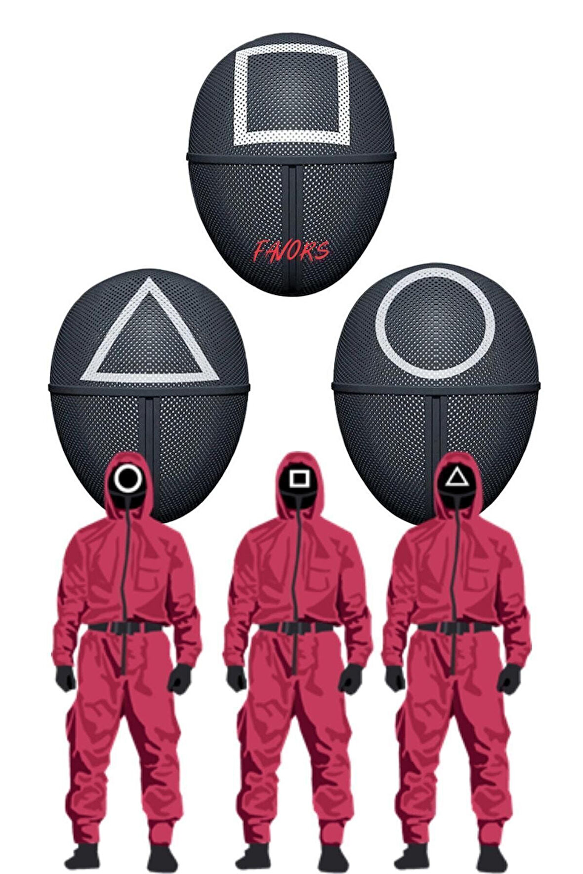 Eğitici Öğretici Çocuk Oyuncaklar Squid Game Maske Kare (1Adet)