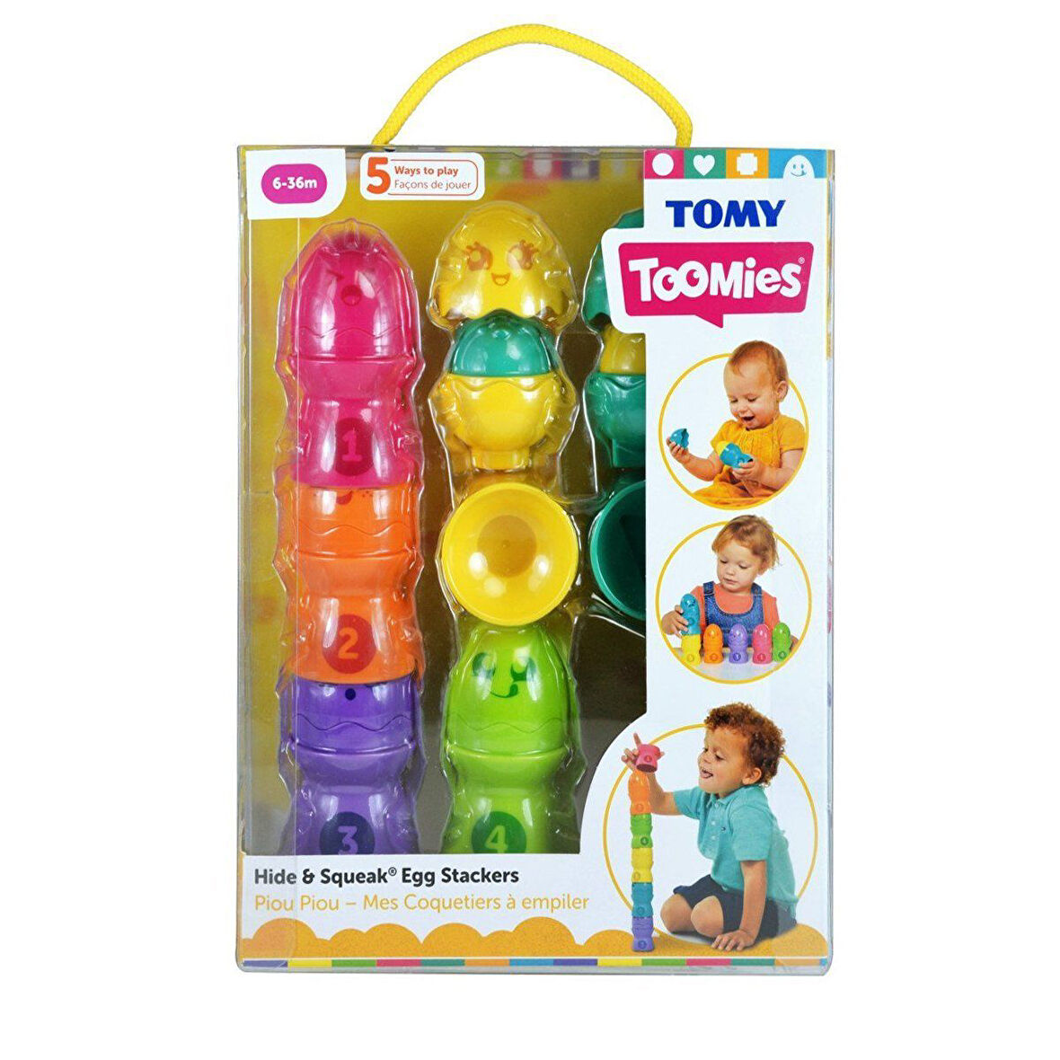 Eğitici Oyuncak 73083 Tomy, Saklambaçlı Yumurta Kule Seti, 6-36 ay Kız Erkek Çocuk Eğitici Eğiti