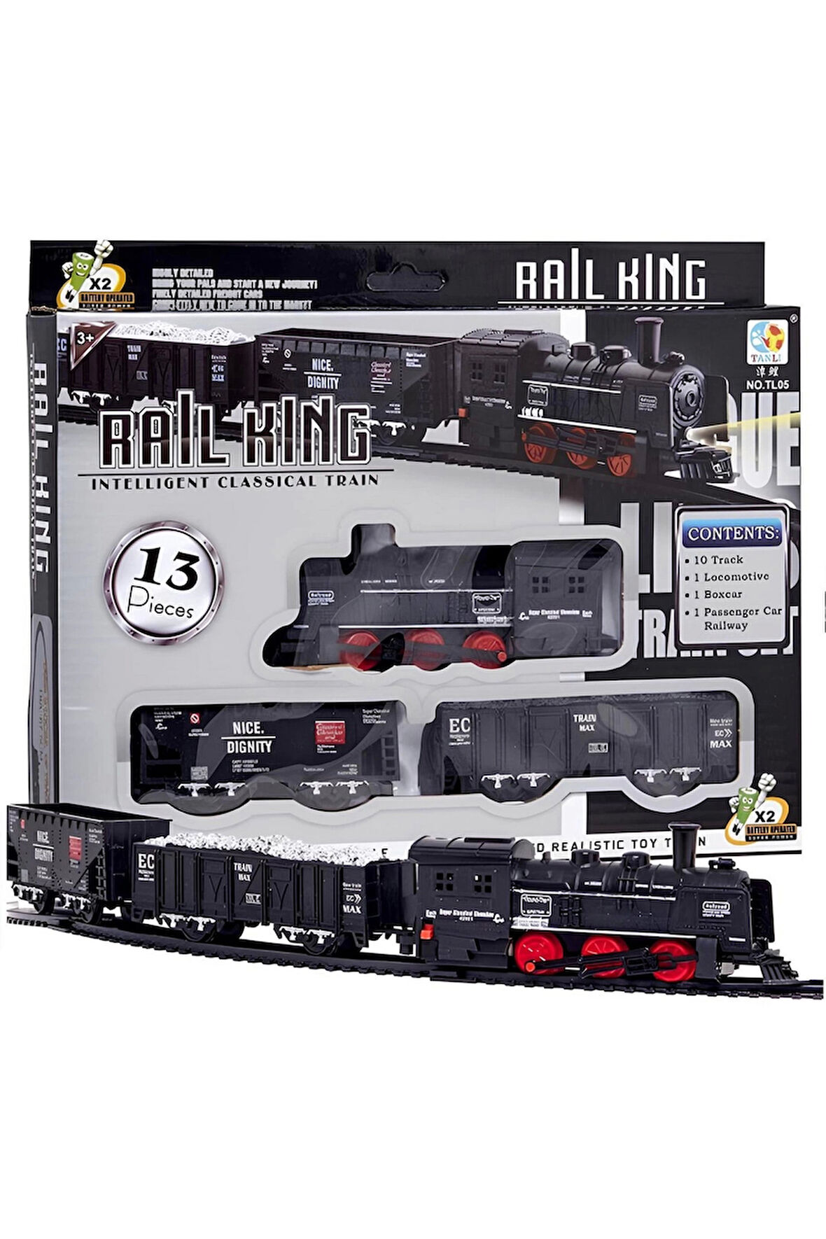 Kız Çocuk Oyuncak Erkek Çocuk Oyuncak Pilli Tren Seti 13 Parça - A8265-TL05 Eğitici Oyuncaklar