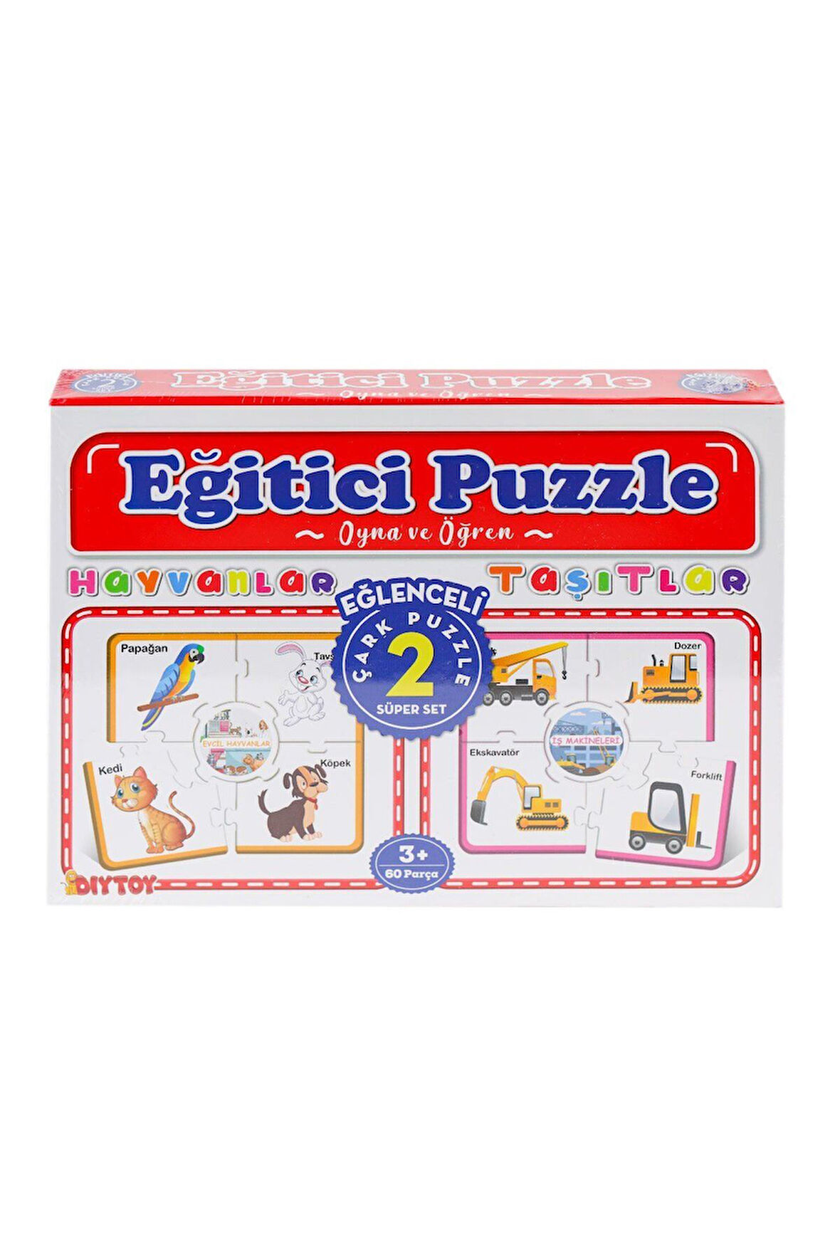 Kız Çocuk Oyuncak Erkek Çocuk Oyuncak 7196 ÇARK PUZZLE HAYVANLAR Eğitici Oyuncaklar