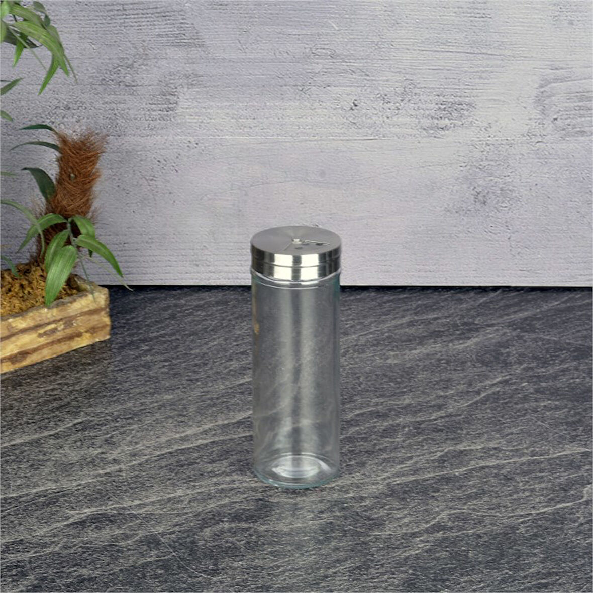 Cam Baharatlık Tuzluk Biberlik 14 cm