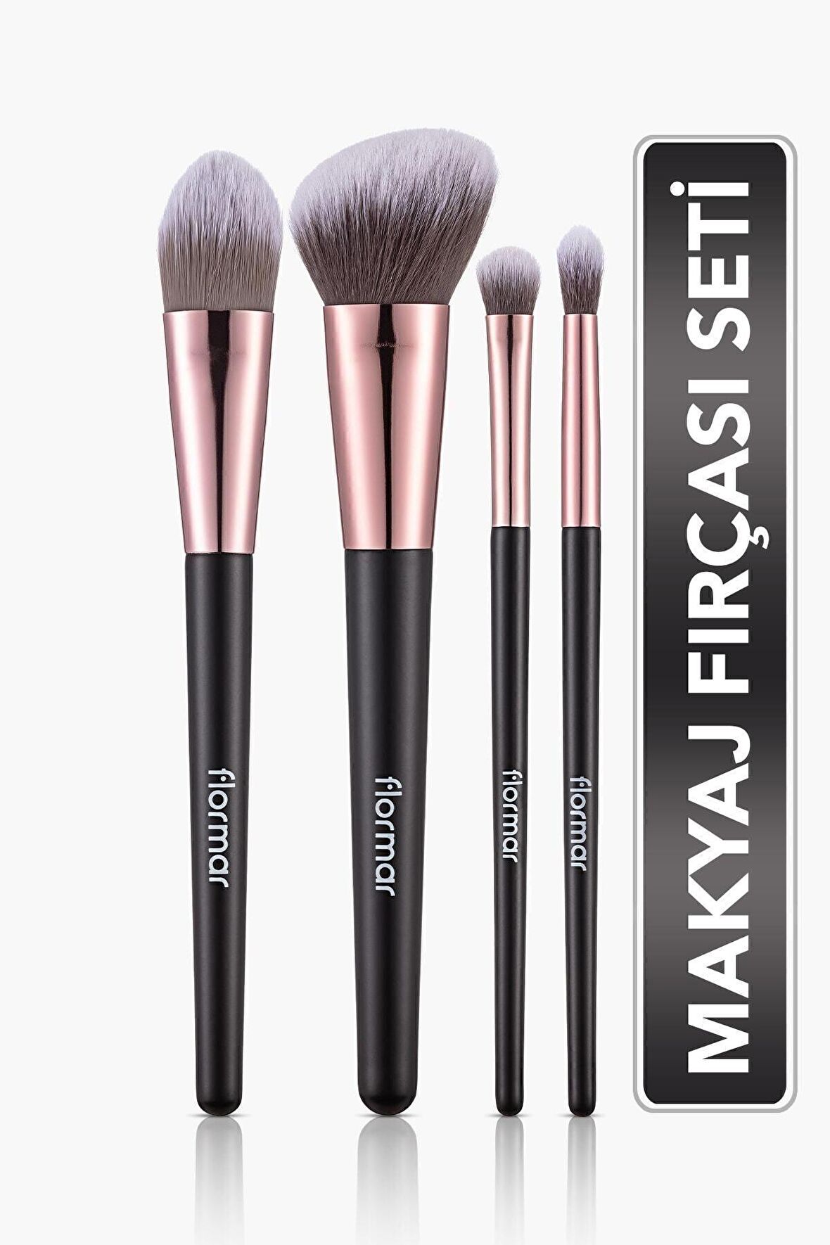 Flormar 4'lü Makyaj Fırçası Seti (Allık-Fondöten-Far-Crease) - Makeup Brush Set - 012 - 8690604597772