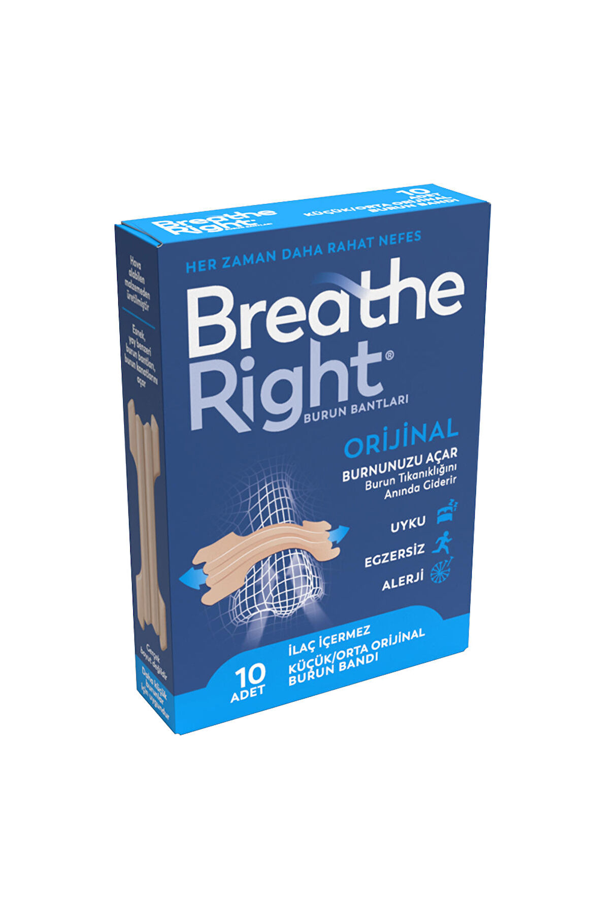 Breathe Right Burun Bandı Orjinal Küçük Orta 10 Lu Yeni