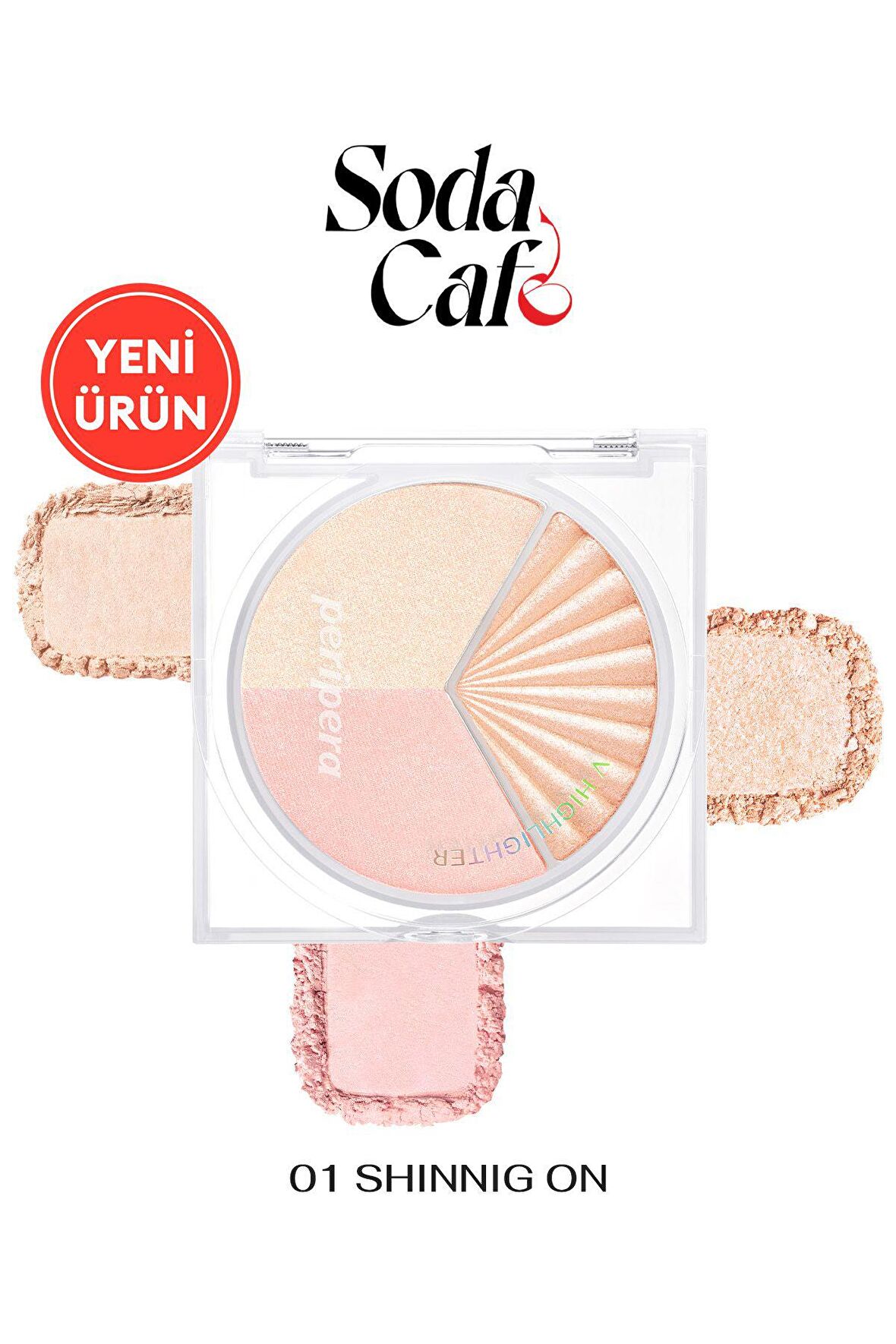 İnci Işıltıları İçeren Aydınlatıcı Paleti PERIPERA V Highlighter Ad (001 Shining On)