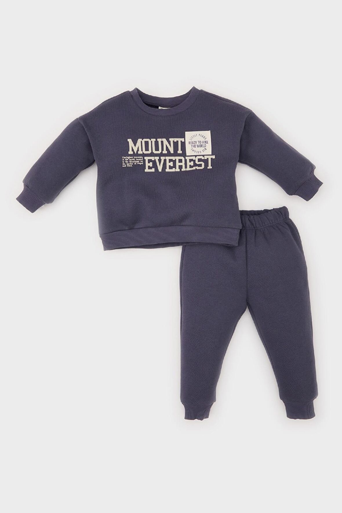 DeFacto Erkek Bebek 2'li Takım Bisiklet Yaka Baskılı Sweatshirt Beli Lastikli Eşofman Altı D6767A524WNAR153