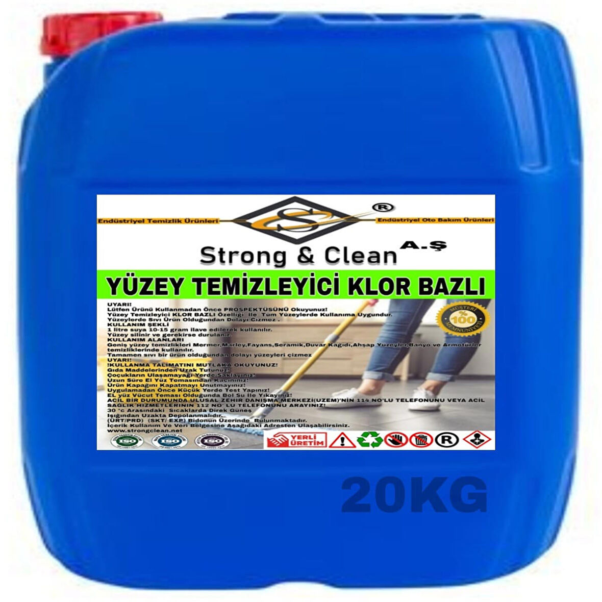 Yüzey Temizleyici Klor Bazlı 20 Kg