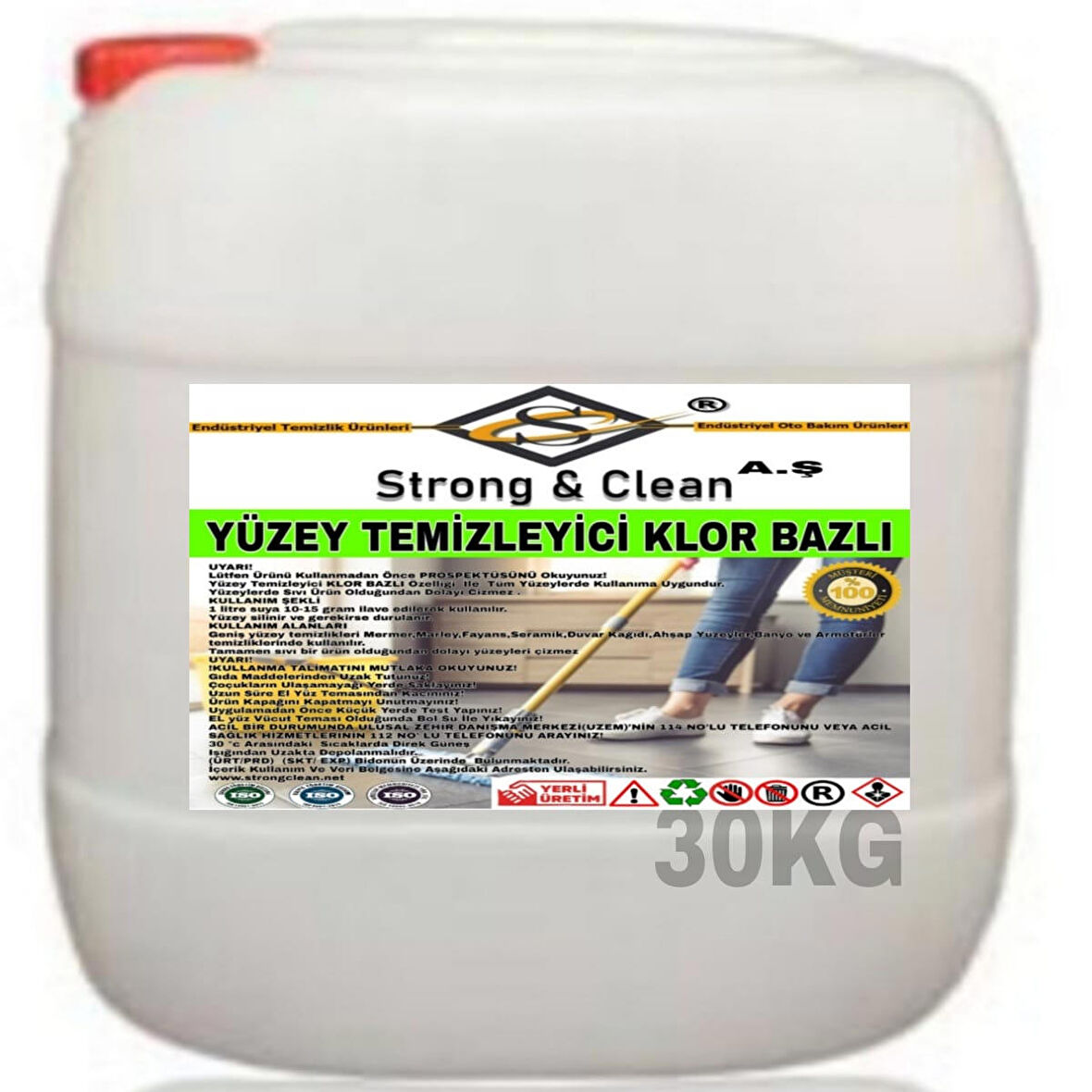 Yüzey Temizleyici Klor Bazlı 30 Kg