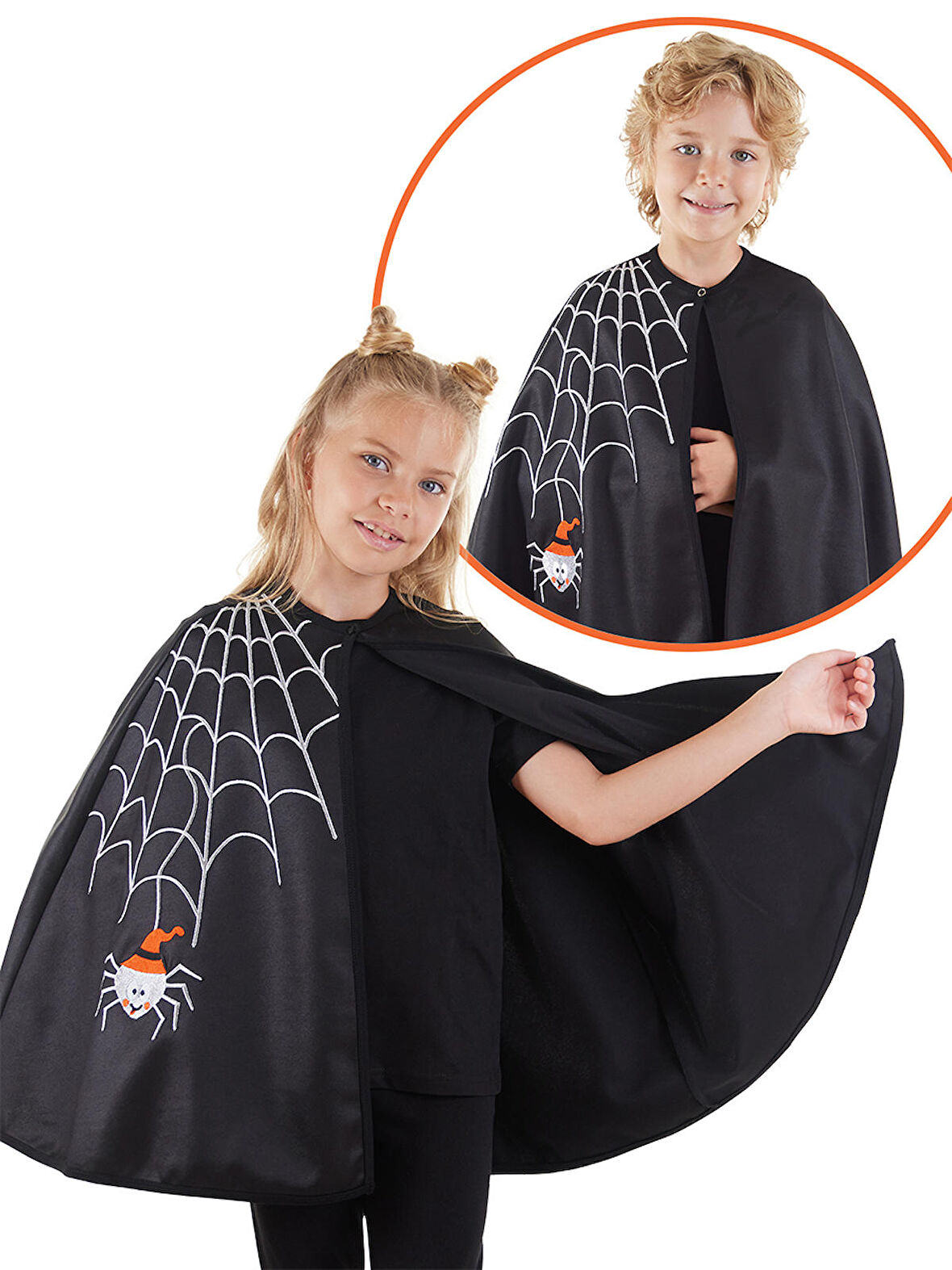 Halloween Cadılar Bayramı Unisex Çocuk Siyah Pelerin