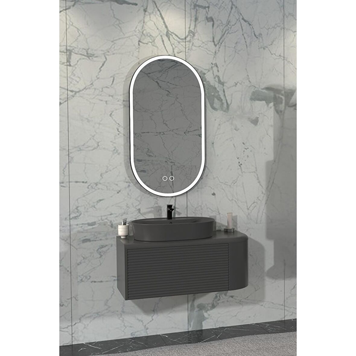 SIESTA 92 CM BANYO DOLABI  ANTRASİT - BOY DOLAP HARİÇ