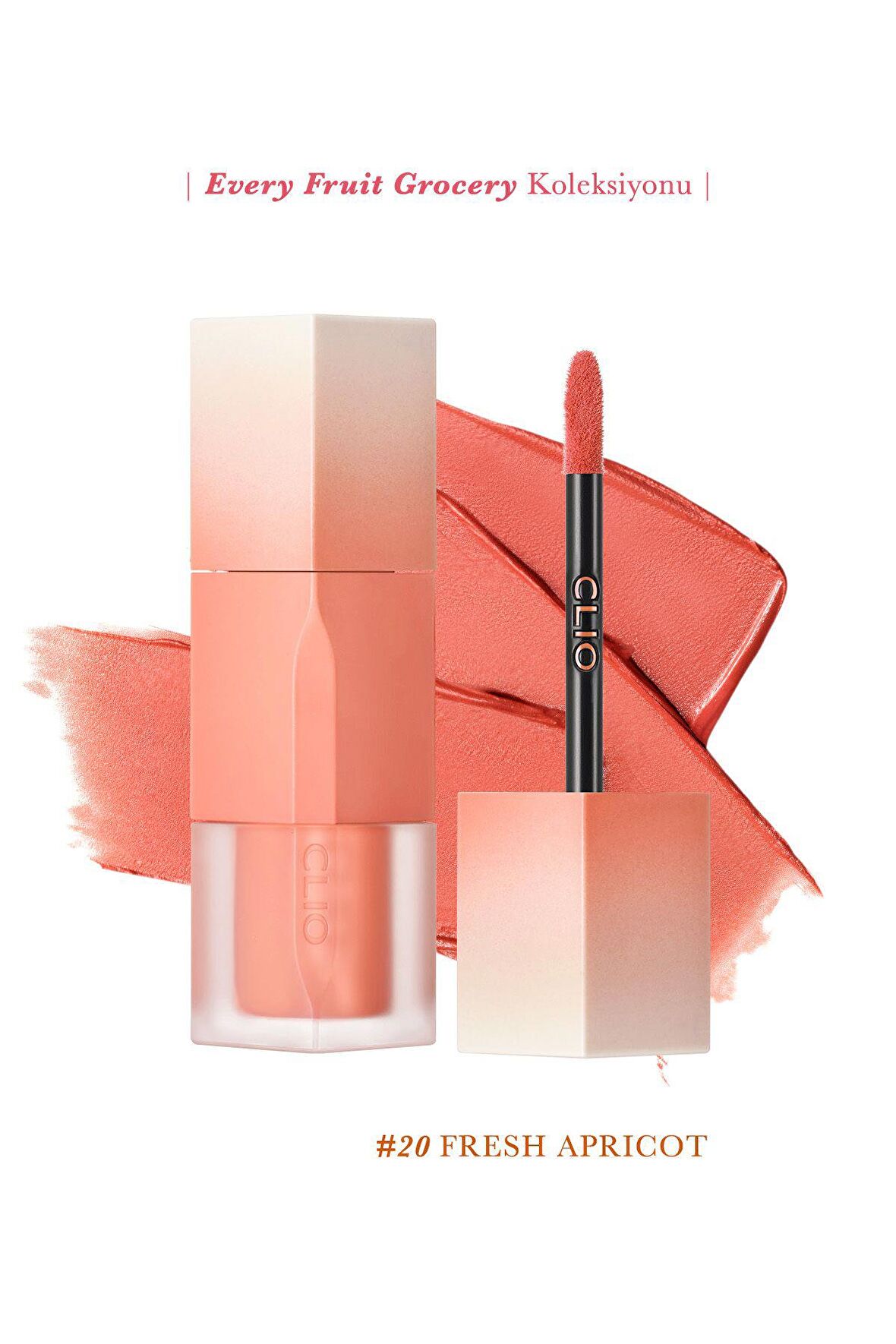 Pürüzsüz ve Kadifemsi Dokulu, Doğal Görünüm Sunan Tint Clio Chiffon Blur Tint (20 Nudy Peach)
