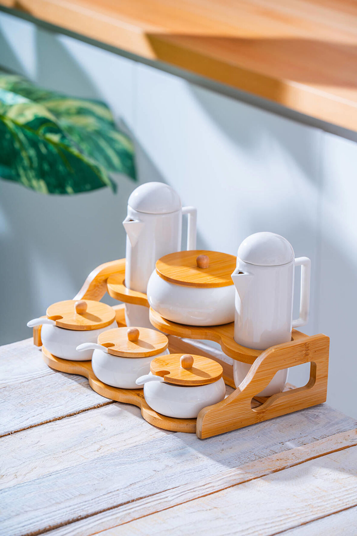 Pamira 6 lı Porselen Baharatlık - Yağlık Seti