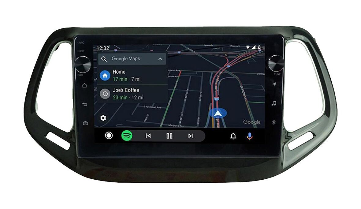 Jeep Compass (2017+) Uyumlu Android Multimedya Sistemi – 8 Çekirdek İşlemci, 4GB RAM, 64GB Hafıza, CarPlay & Android Auto, Geri Görüş Kamerası