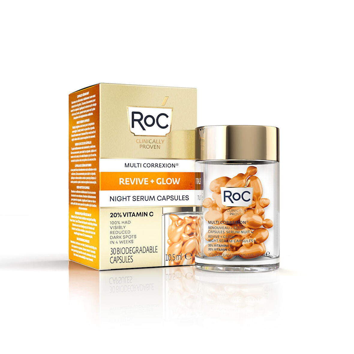 Roc Multi Correxion Revive Glow Night Serum Cildi Aydınlatıcı Kapsül Serum 30lu Kapsül