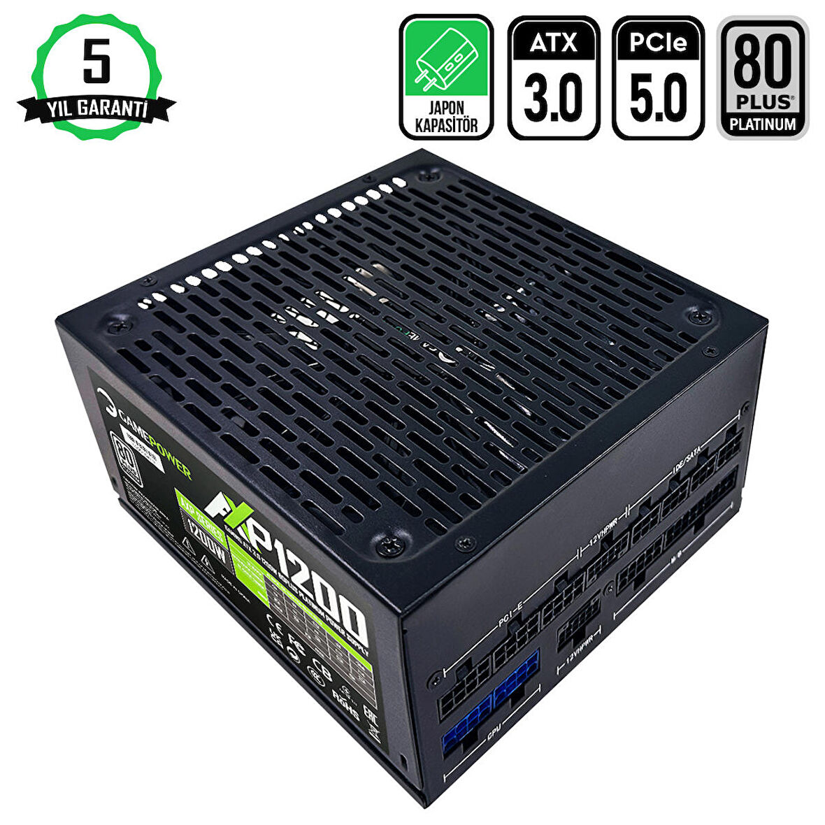 GamePower AXG-850 14CM 80+ Gold ATX3.0 PCI-E5.0 850W Power Supply - 5 Yıl Garantili