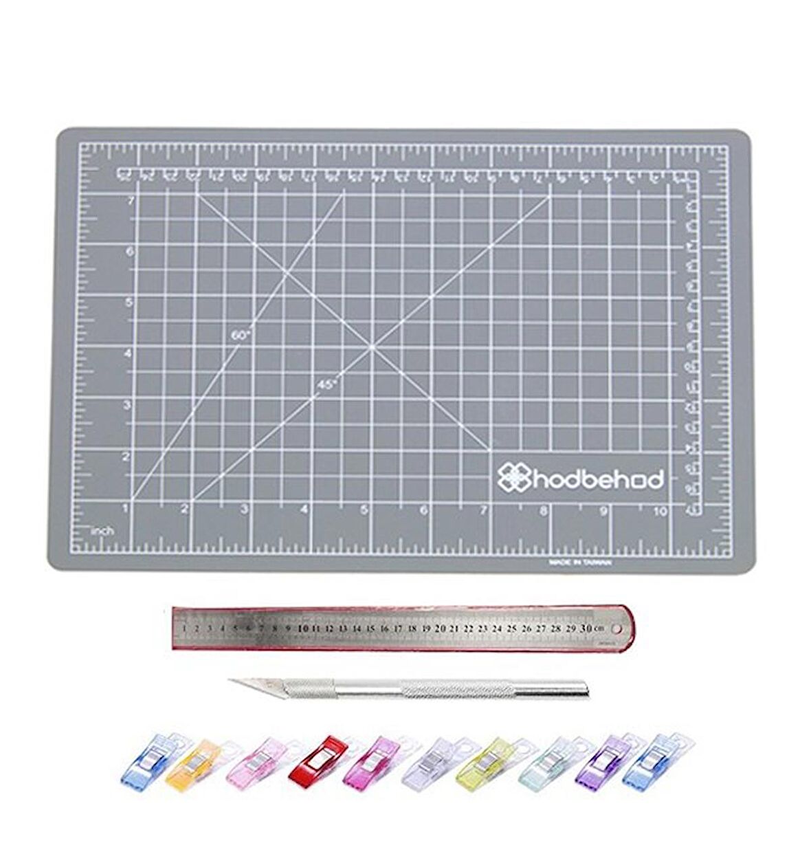 A3 Gri Renk Çift Taraflı Hobi Kesim Matı Tablası Set 45CMX30CM