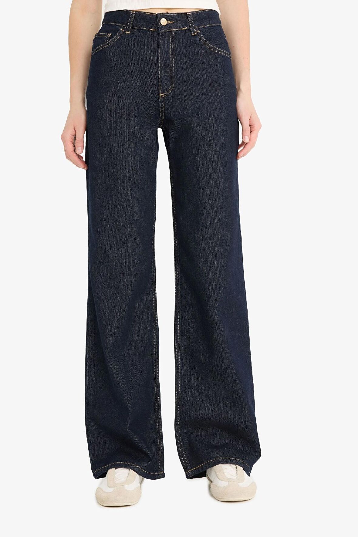 DeFacto Straight Wide Yüksek Bel Uzun Jean Pantolon D5123AX25SPNM82