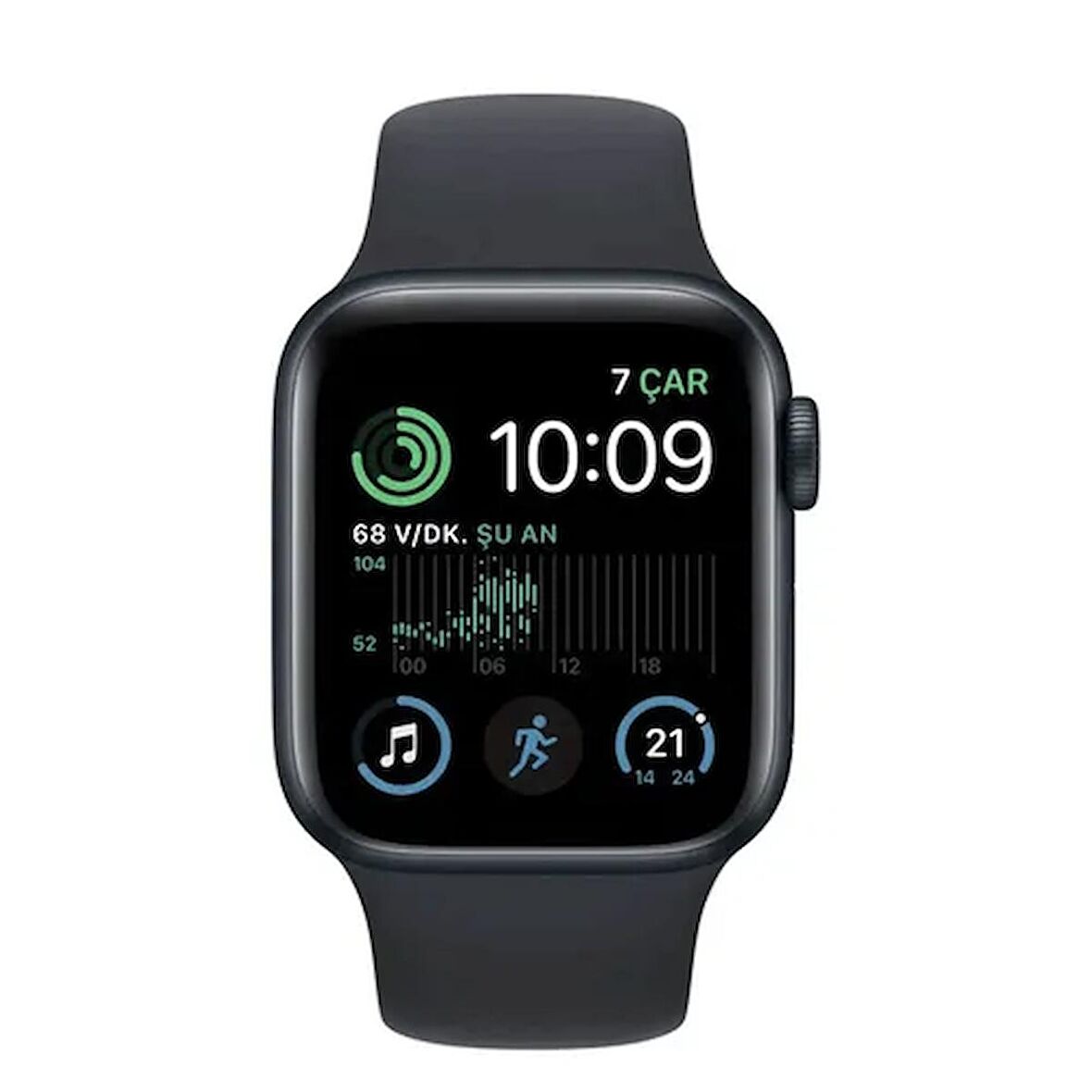 Apple Watch SE GPS 40mm Gece Yarısı Alüminyum Kasa ve Gece Yarısı Spor Kordon - S/M - MR9X3TU/A