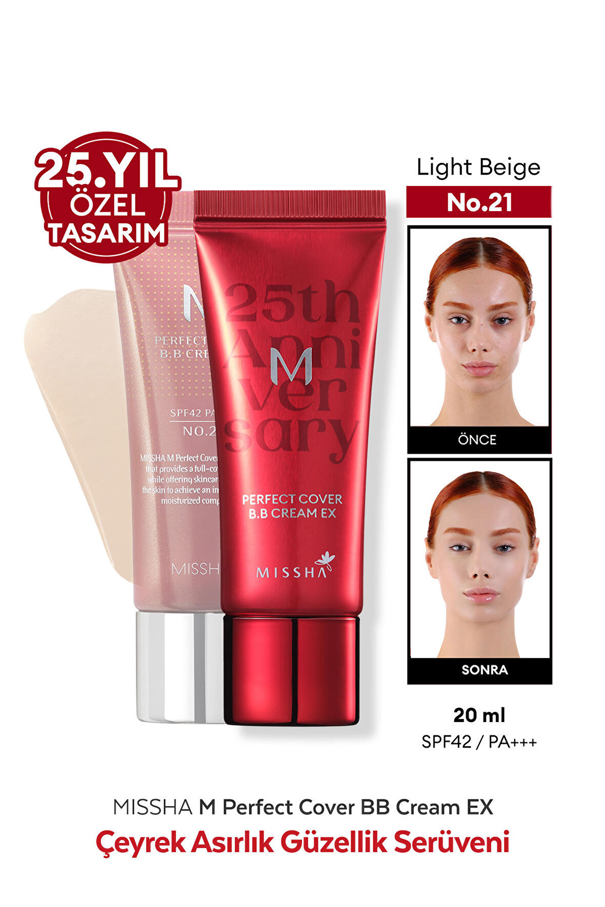 MISSHA Yoğun Kapatıcılık Sunan BB Krem M Perfect Cover BB Cream Ex No: 21 ( 20 ML )