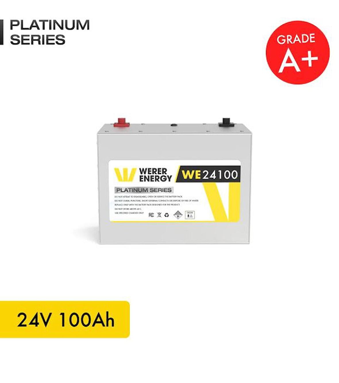 24V 100Ah LiFePO4 Platinum Series Bluetooth'lu Lityum Demir Fosfat Akü 