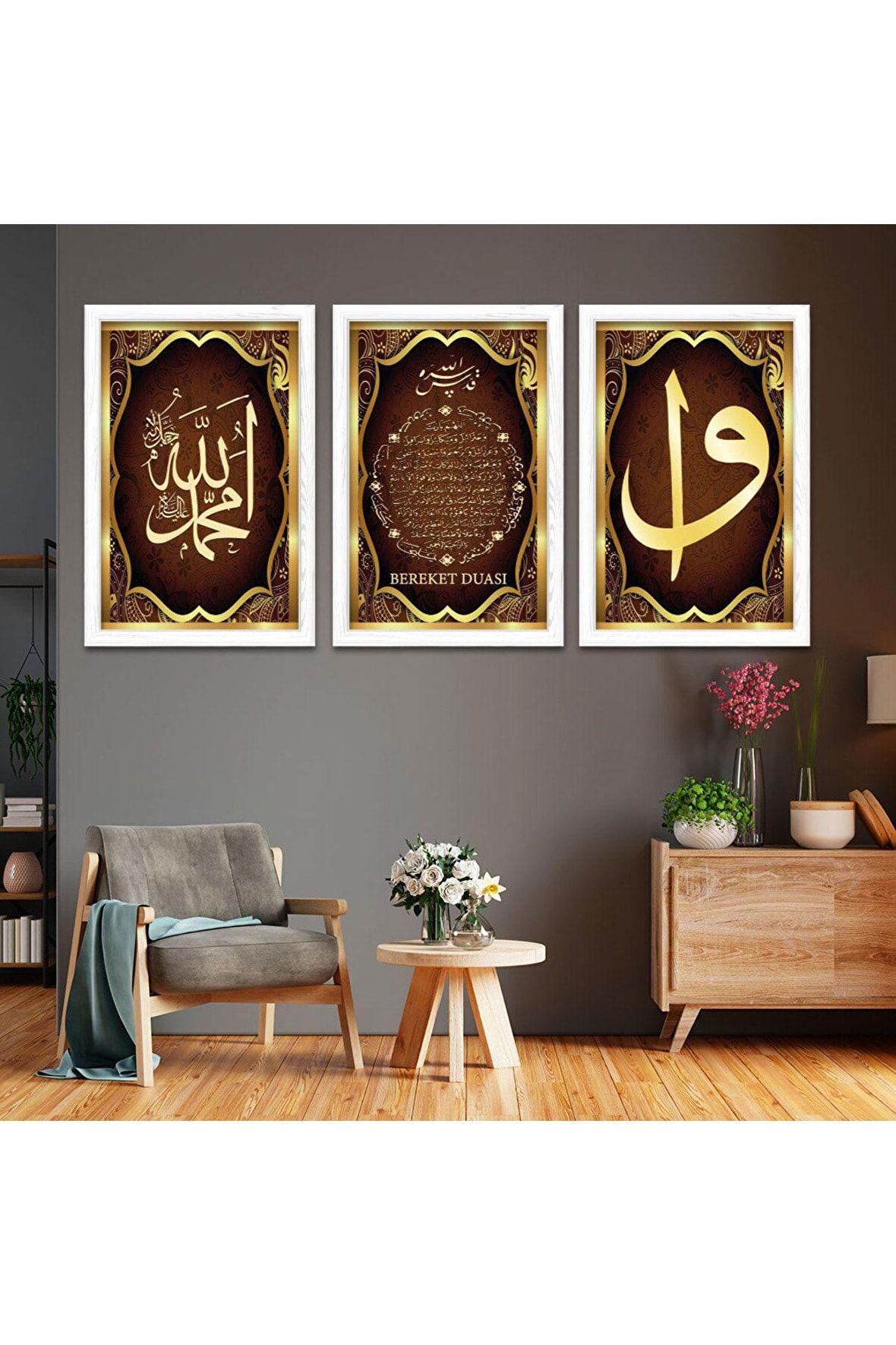 120x80 Cm Mor Çiçekler Kanvas Tablo