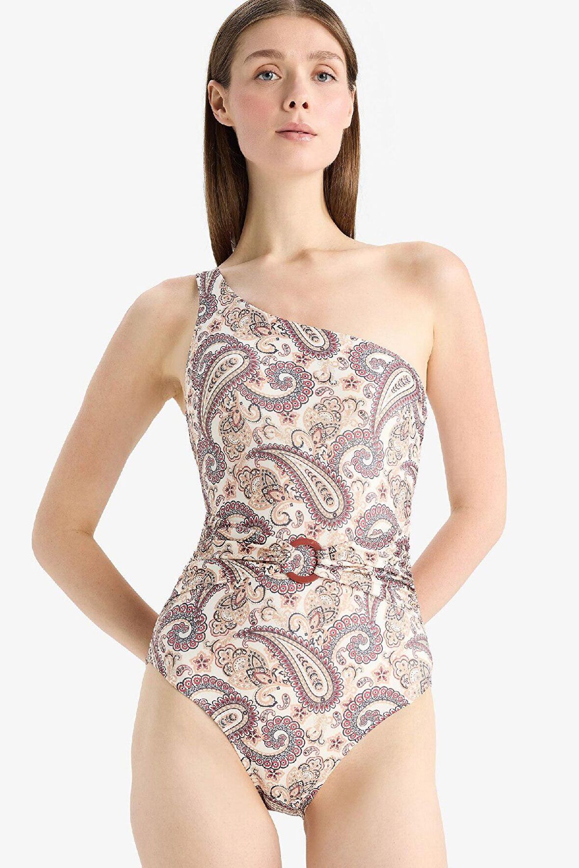 DeFacto Tek Omuz Şal Desenli Mayo-Fall in Love E4890AX25SMNV247