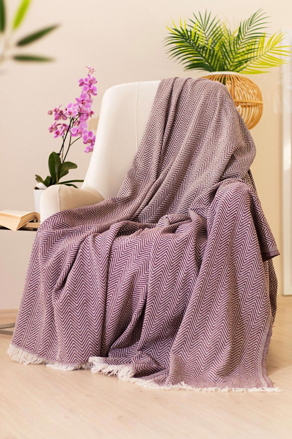 Tabu Home Dokuma Cozy Comfort Bordo Tv Battaniyesi