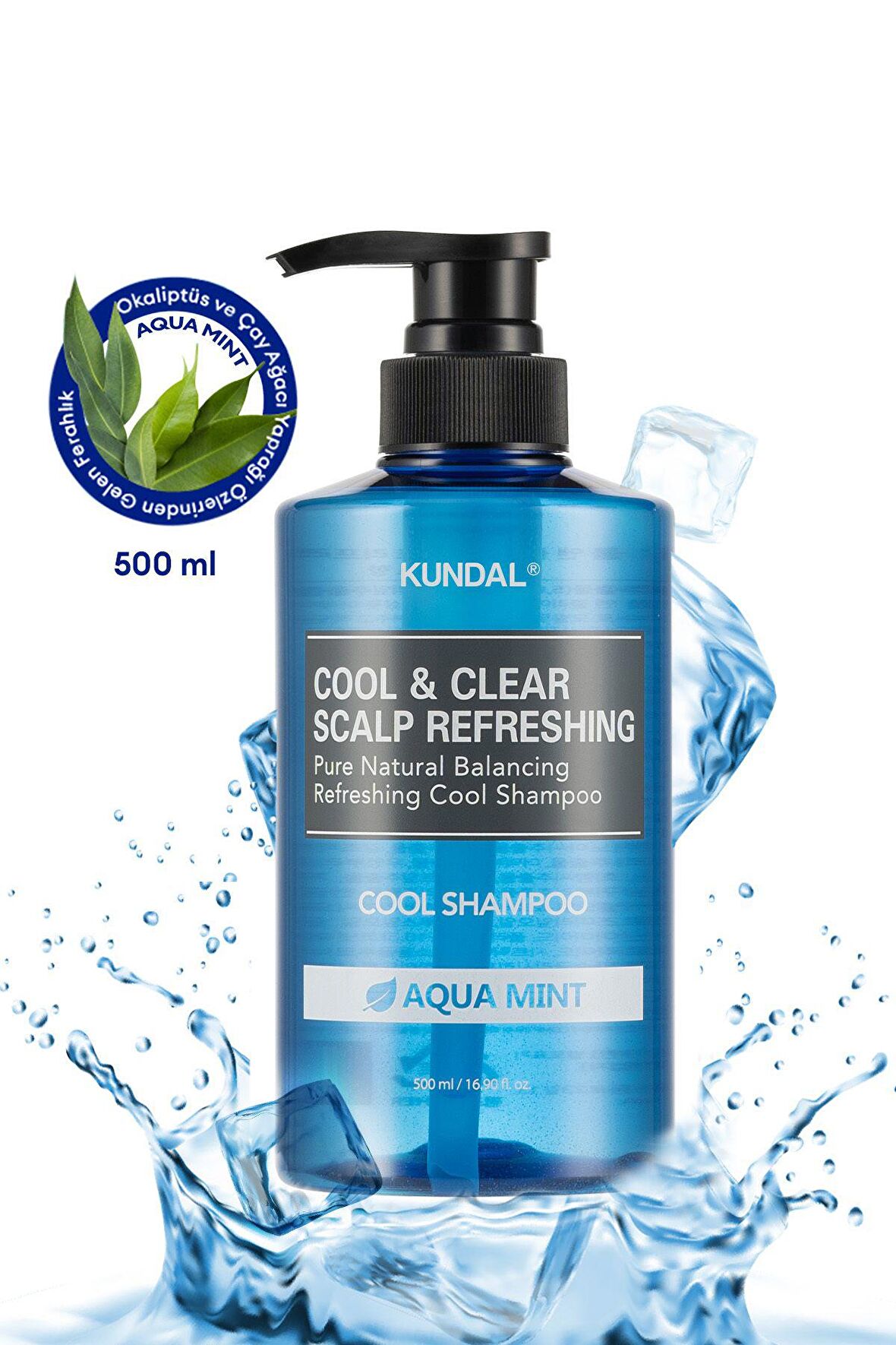 Canlandıcı ve Ferahlatıcı Bakım Şampuanı KUNDAL Scalp Refreshing Cool Shampoo 500 ml (Aqua Mint)