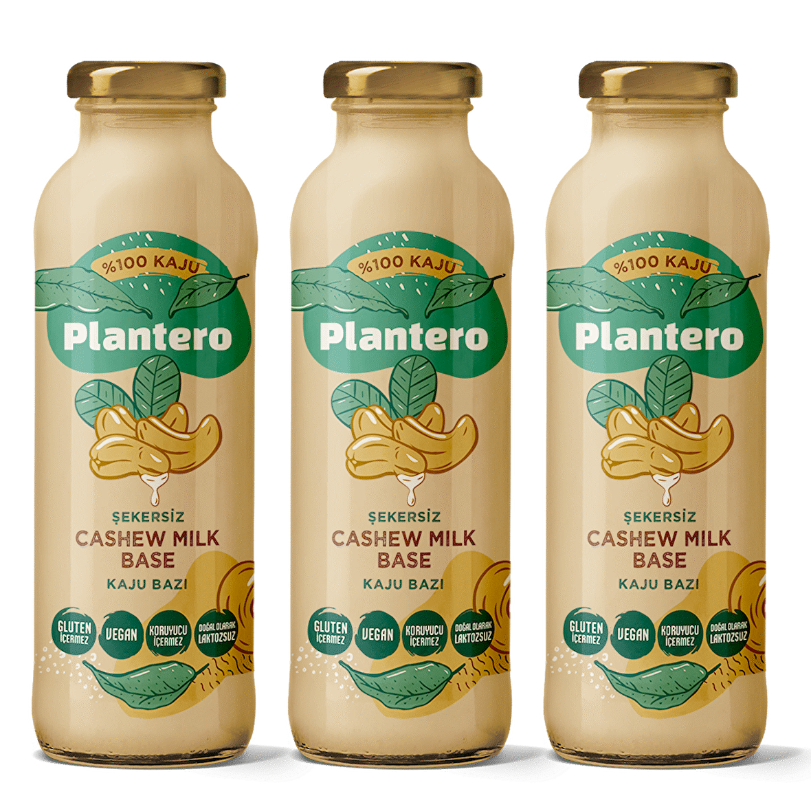 PLANTERO 3'lü Kaju Bazı Konsantre Seti 250 gr x 3 Kaju (18 Lt Bitkisel Süt) Katkısız