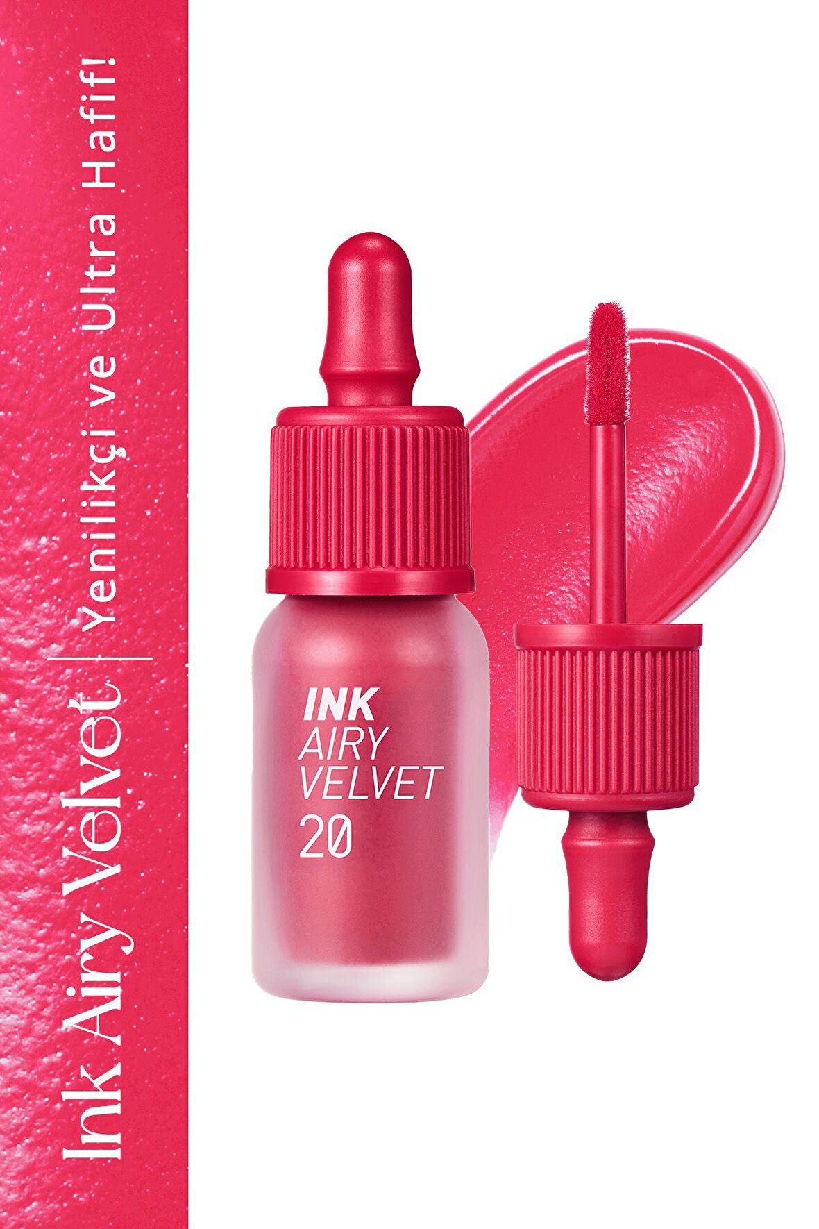 Uzun Süre Kalıcı Hafif Formüllü Kadife Bitişli TintPeripera Ink Airy Velvet(20 Beautiful Coral Pink)