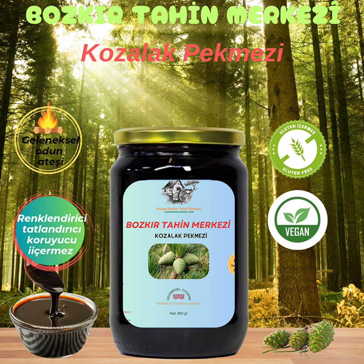 Bozkır Tahin Merkezi Çam Kozalağı Pekmezi 800 gr (doğal&katkısız)