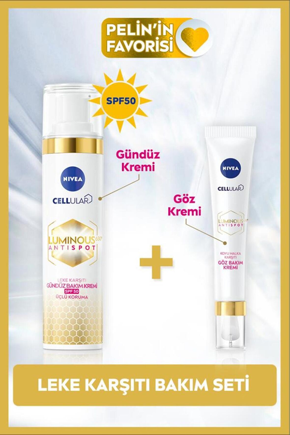 Nivea Luminous630 Leke Karşıtı Gündüz Yüz Bakım Kremi 40ml, Luminous630 Koyu Halka Karşıtı Göz Kremi 15ml