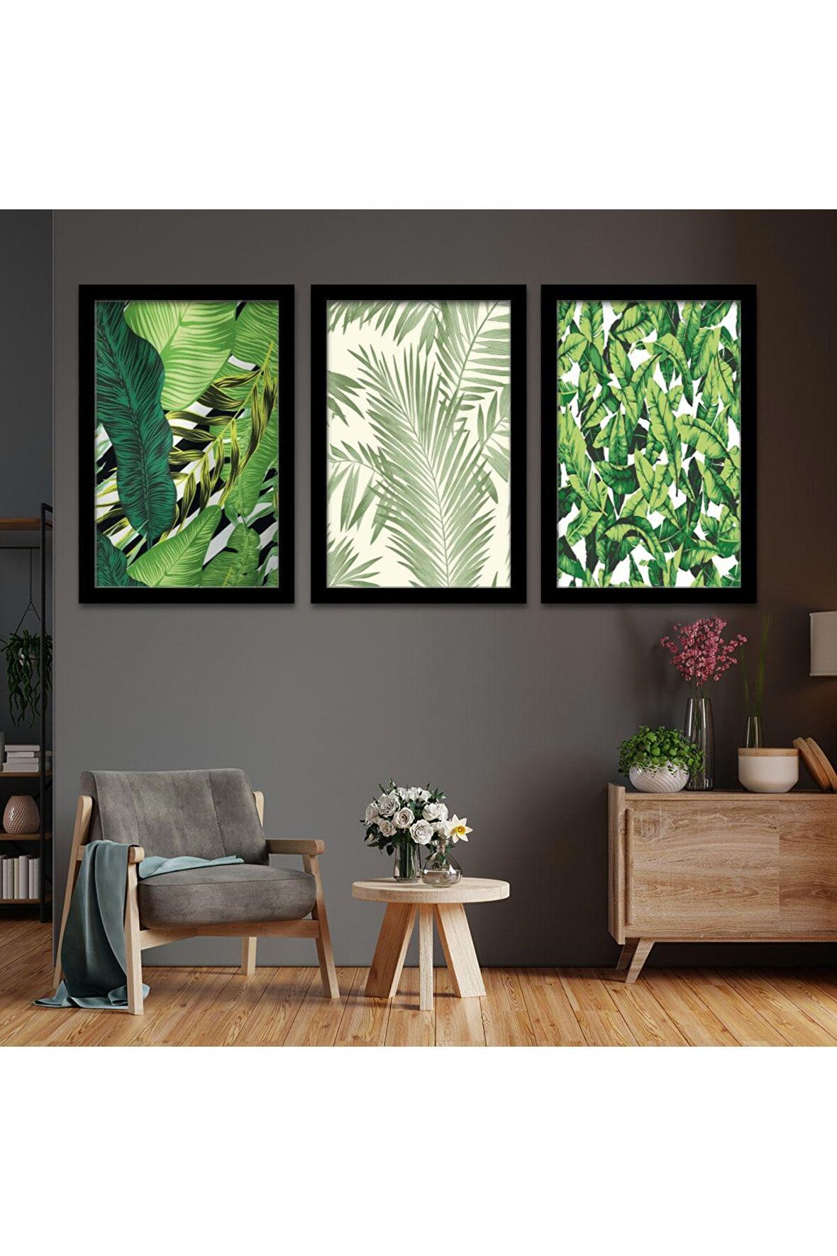 Beyaz Ahşap Çerçeveli Sevimli Hayvanlar