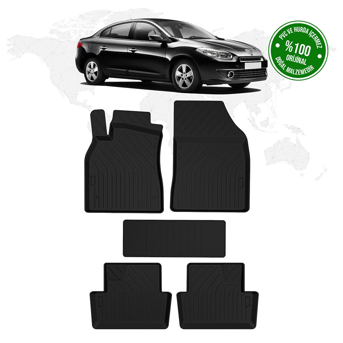 Renault Fluence 4D Havuzlu Paspas 2010 Model Ve Sonrası
