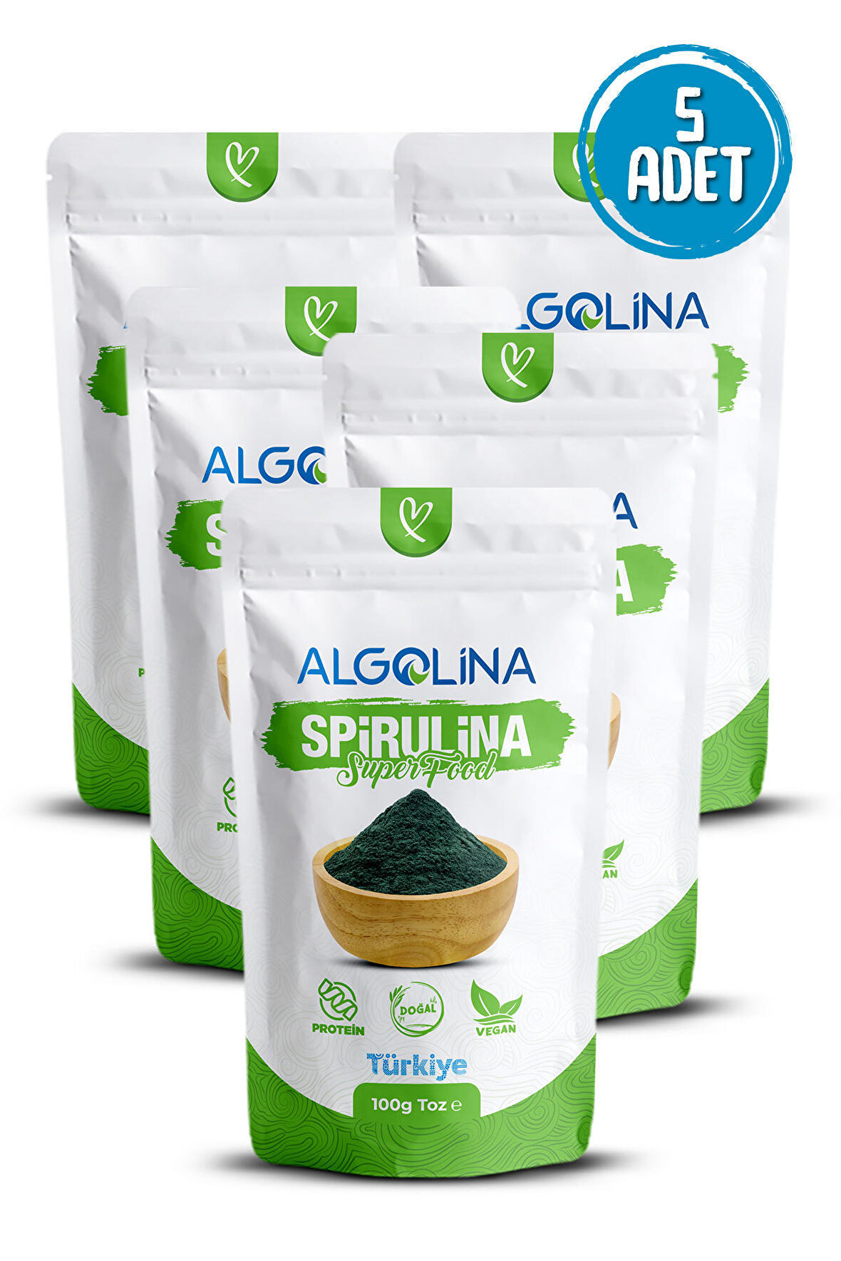 Spirulina Tozu 100 Gr (5 Adet) - Bitkisel Protein Kaynağı
