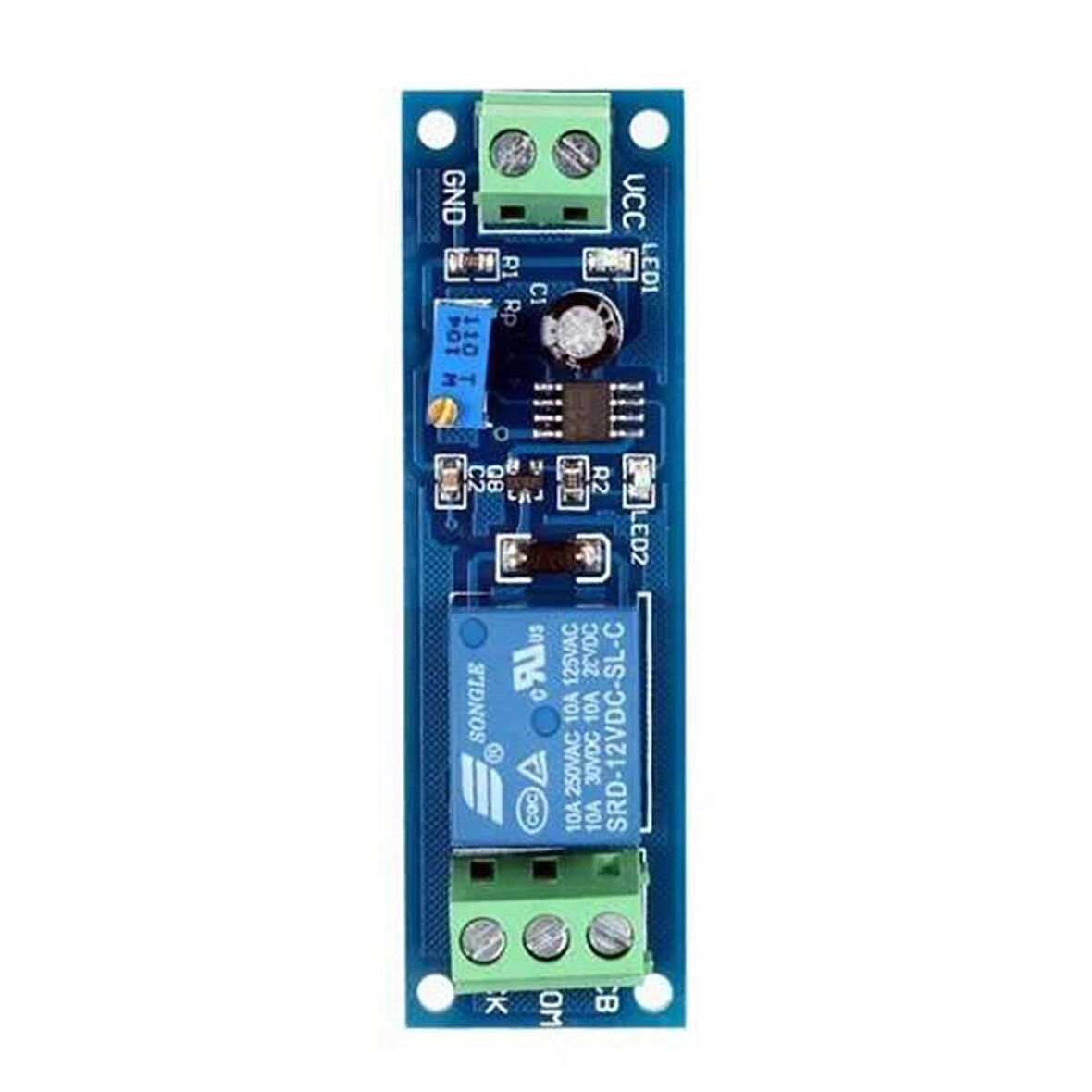 12V NE555 Zaman Ayarlı Tekli Röle Modülü 